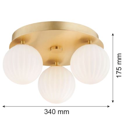 Argon 6305 - Plafonnier PALOMA 3xE14/7W/230V doré/blanc
