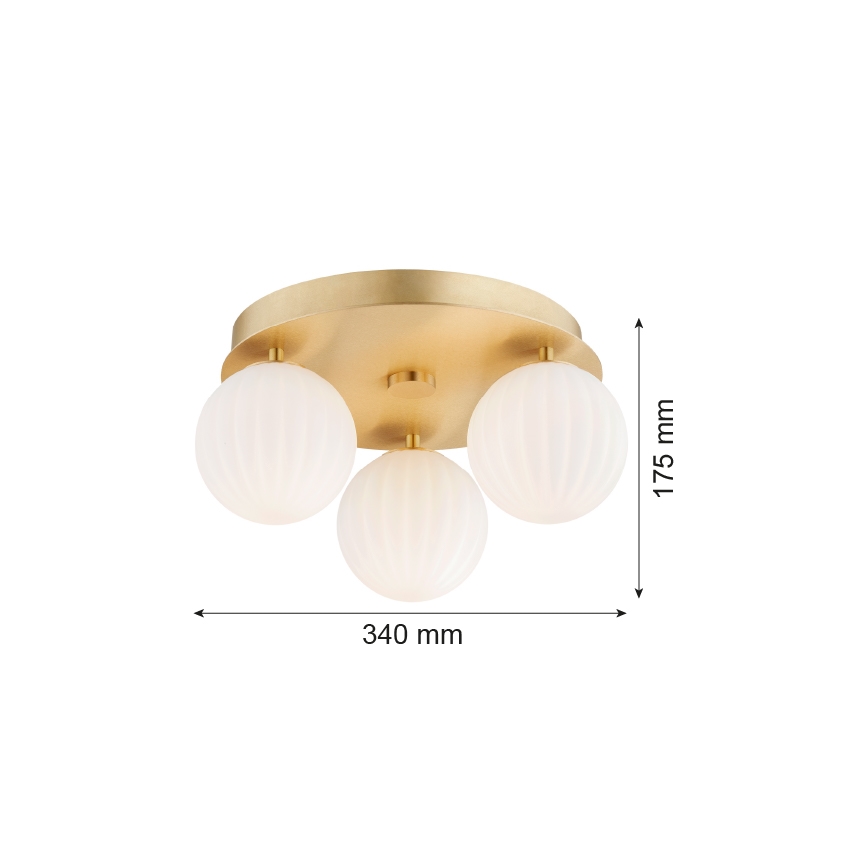 Argon 6305 - Plafonnier PALOMA 3xE14/7W/230V doré/blanc