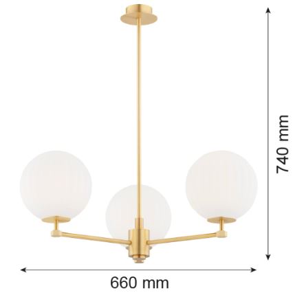 Argon 6307 - Suspension-barre PALOMA 3xE14/7W/230V doré/blanc