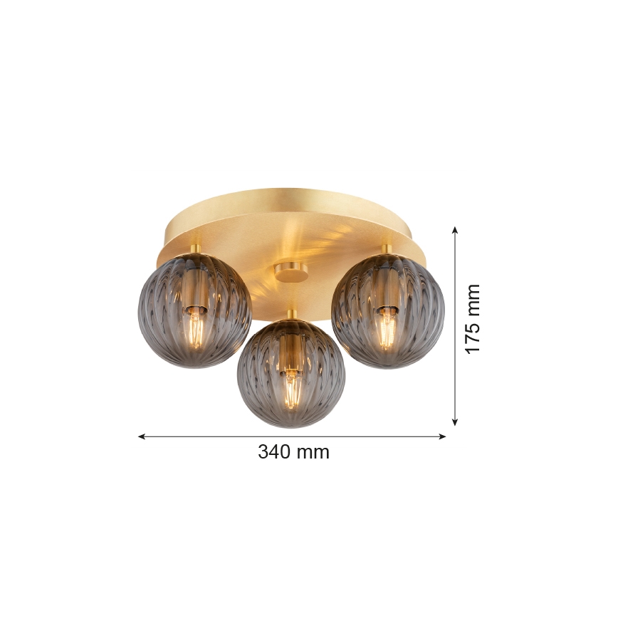Argon 6308 - Plafondlamp PALOMA 3xE14/7W/230V goud/zwart