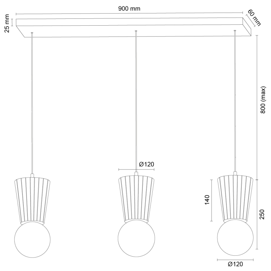 Argon 6357 - Suspension de salle de bains sur câble VOLANTE 3xG9/6W/230V IP44 beige