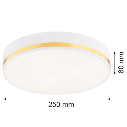 Argon 7034 - Plafondlamp AMORE 2xE27/15W/230V diameter 25 cm wit/gouden