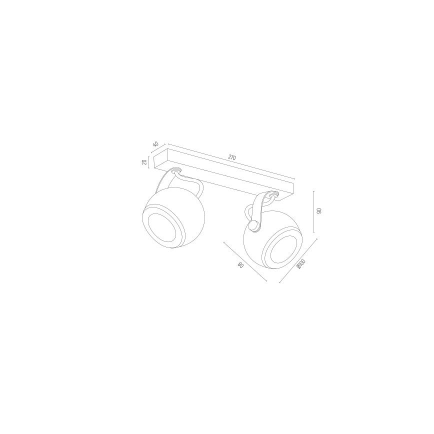 Argon 7039 - Spot KOS PLUS 2xGU10/5W/230V zwart/gouden