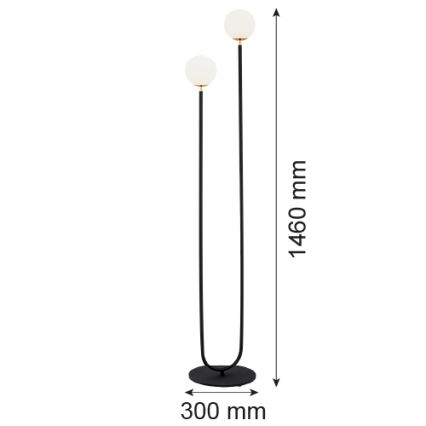 Argon 7073 - Staande Lamp FERRONE 2xE14/7W/230V zwart/wit/gouden