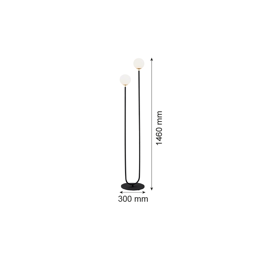 Argon 7073 - Staande Lamp FERRONE 2xE14/7W/230V zwart/wit/gouden