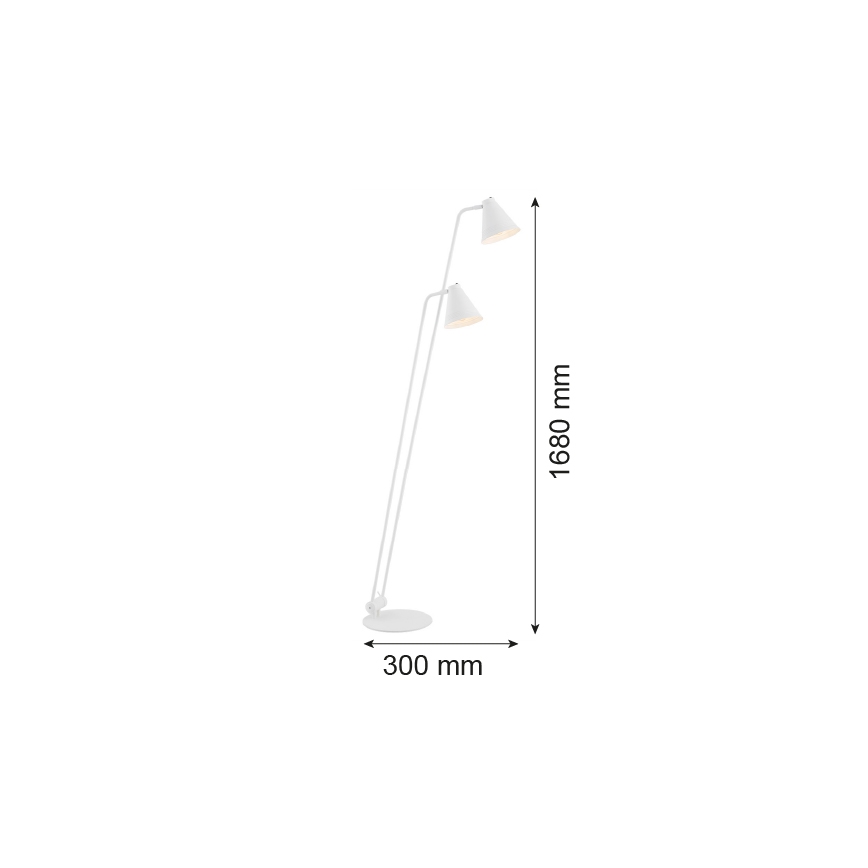 Argon 7076 - Staande lamp AVALONE 2xE27/15W/230V wit
