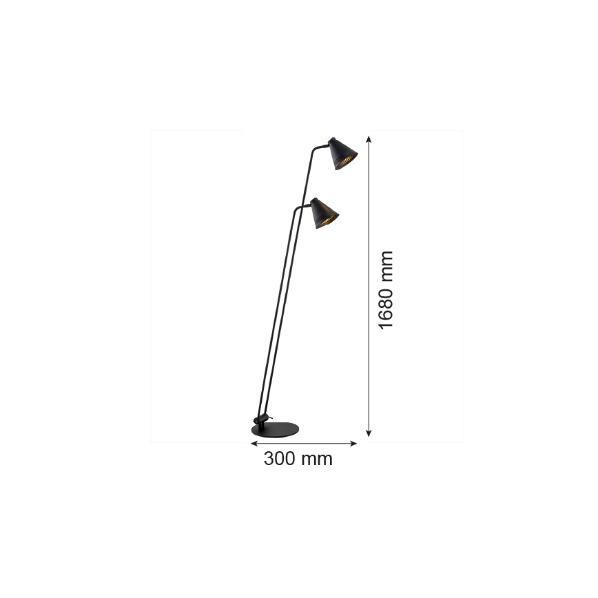 Argon 7077 - Staande lamp AVALONE 2xE27/15W/230V zwart