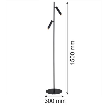 Argon 7082 - Lampadaire TORRE 2xG9/6W/230V noir