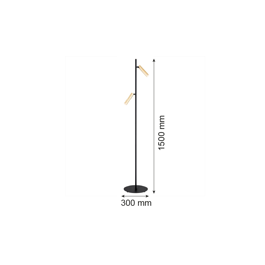 Argon 7083 - Staande lamp TORRE 2xG9/6W/230V zwart/messing