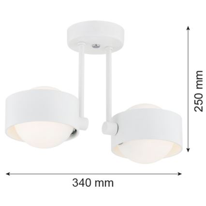 Argon 7088 - Lustre sur barre MASSIMO PLUS 2xG9/6W/230V blanche