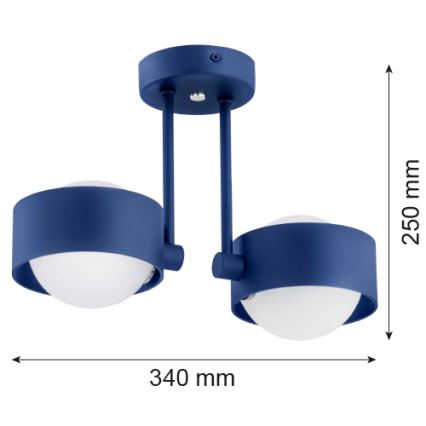 Argon 7090 - Lustre sur barre MASSIMO PLUS 2xG9/6W/230V bleu