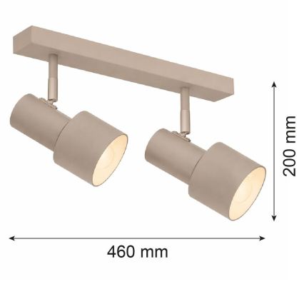 Argon 7294 - Spotlamp DOR 2xE27/15W/230V beige