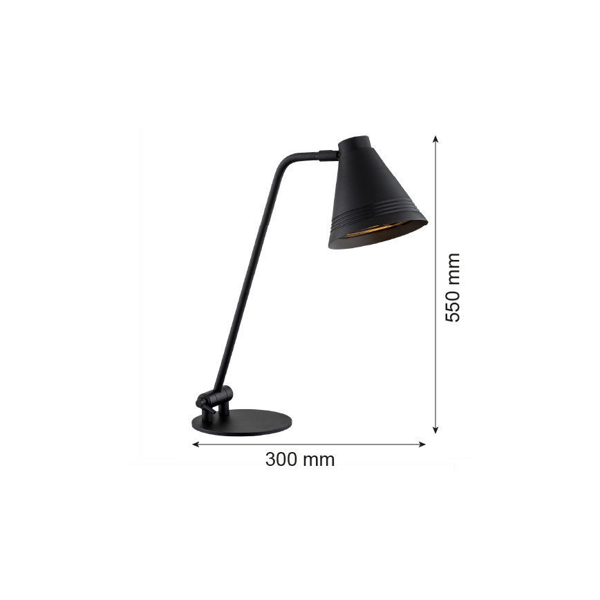 Argon 8002 - Tafellamp AVALONE 1xE27/15W/230V zwart