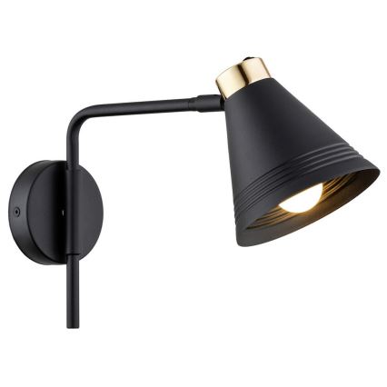 Argon 8008 - Wandlamp AVALONE 1xE27/15W/230V 34 cm zwart/gouden