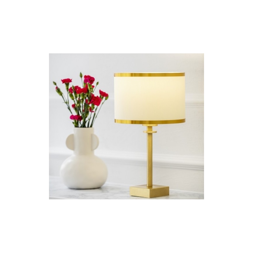 Argon 8029 - Lampe de table ABBANO 1xE27/15W/230V laiton/blanc