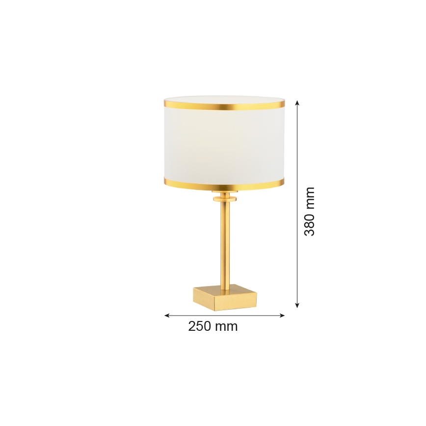 Argon 8029 - Tafellamp ABBANO 1xE27/15W/230V messing/wit