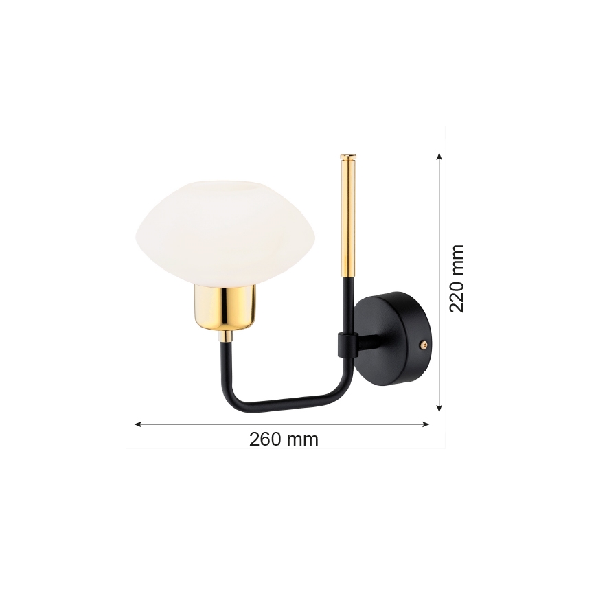 Argon 8032 - Wandlamp RAVELLO 1xE14/15W/230V zwart/goud