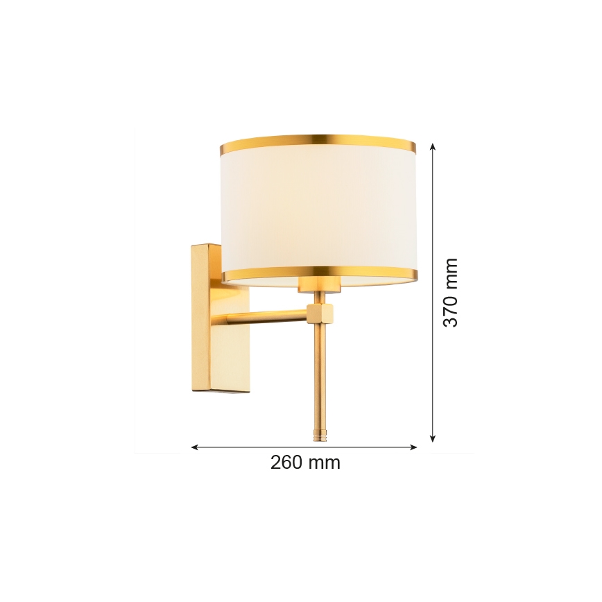 Argon 8033 - Wandlamp ABBANO 1xE27/15W/230V messing/wit