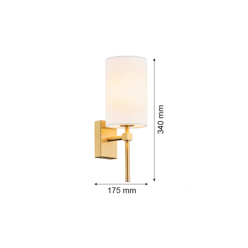 Argon 8034 - Wandlamp ABRUZZO 1xE14/7W/230V messing/wit