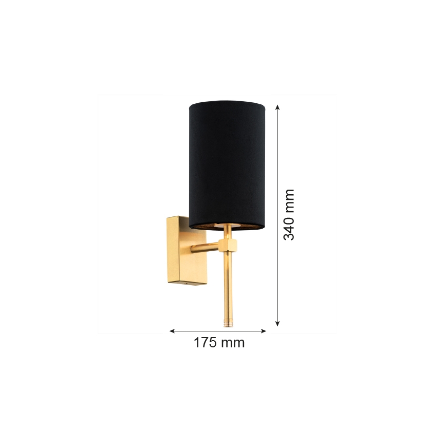 Argon 8035 - Applique murale ABRUZZO 1xE14/7W/230V laiton/noir