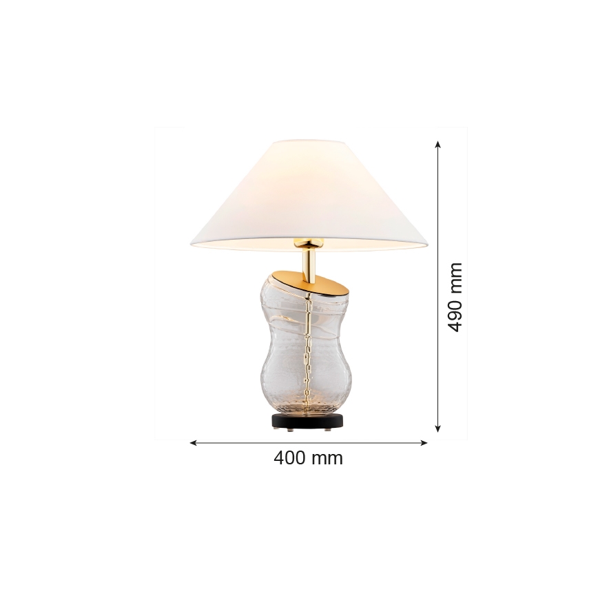 Argon 8036 - Tafellamp VENETO 1xE27/15W/230V wit/messing/zwart