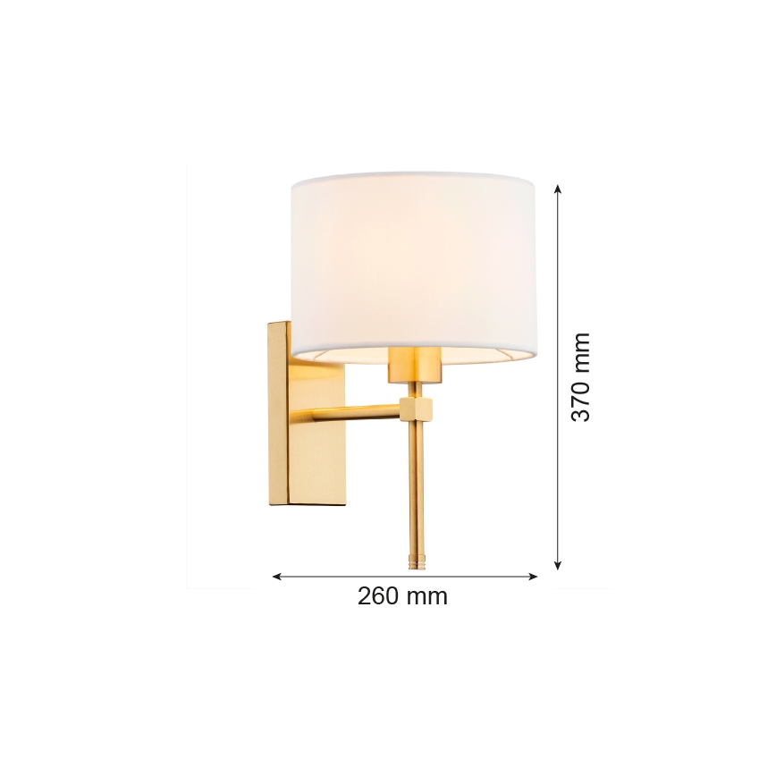 Argon 8048 - Applique murale ABBANO 1xE27/15W/230V laiton/blanc