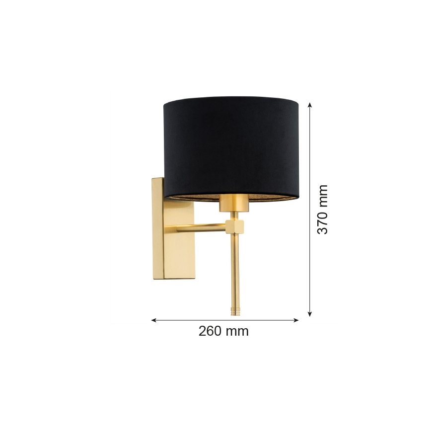 Argon 8050 - Applique murale ABBANO 1xE27/15W/230V laiton/noir