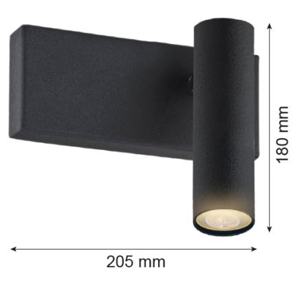 Argon 8065 - Wandspot ETNA 1xG9/6W/230V zwart