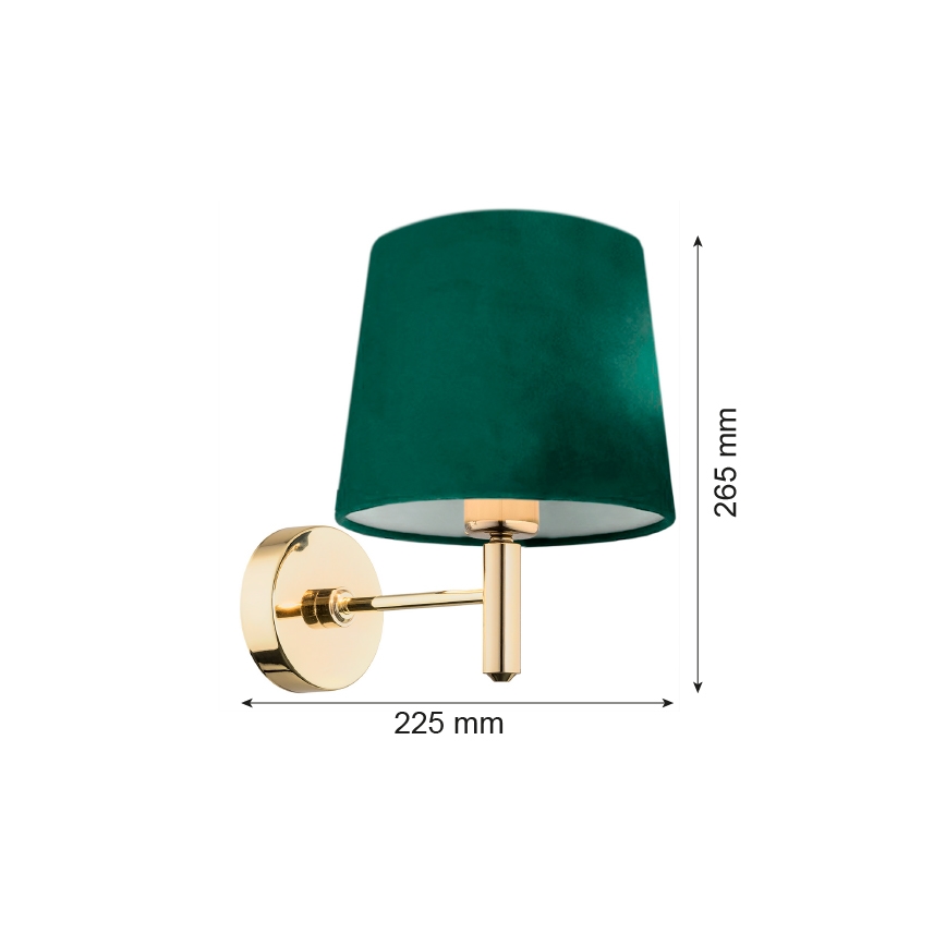 Argon 8105 - Wandlamp PONTE 1xE27/15W/230V groen/messing