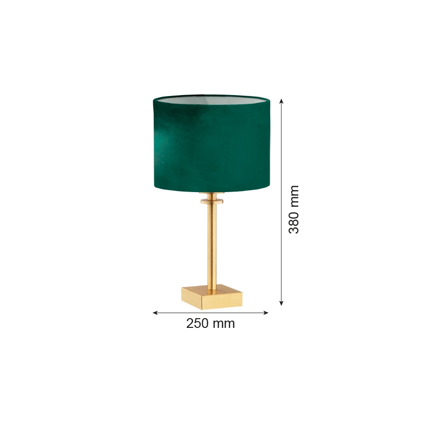 Argon 8106 - Tafellamp ABBANO 1xE27/15W/230V messing/groen