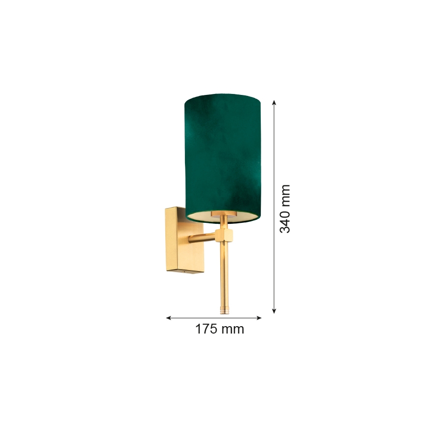 Argon 8109 - Wandlamp ABRUZZO 1xE14/7W/230V messing/groen