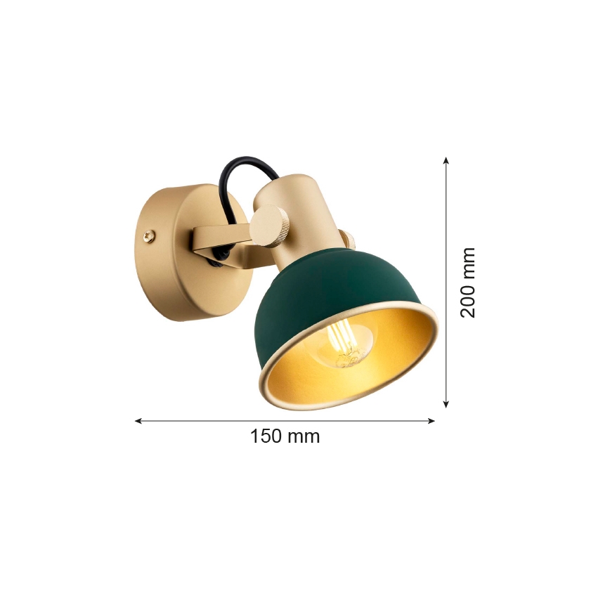 Argon 8247 - Spot LENORA 1xE14/7W/230V goud/groen