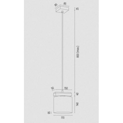 Argon 8276 - Hanglamp aan een koord CANOA 1xE27/15W/230V zwart