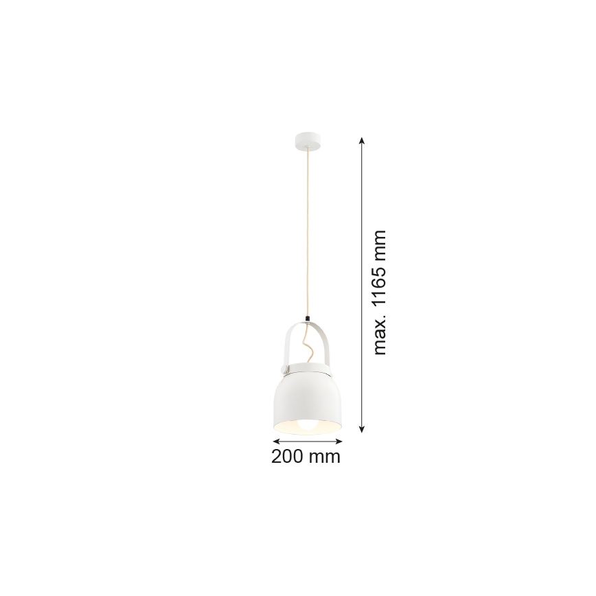 Argon 8280 - Hanglamp aan een koord LOGAN 1xE27/15W/230V diameter 20 cm wit