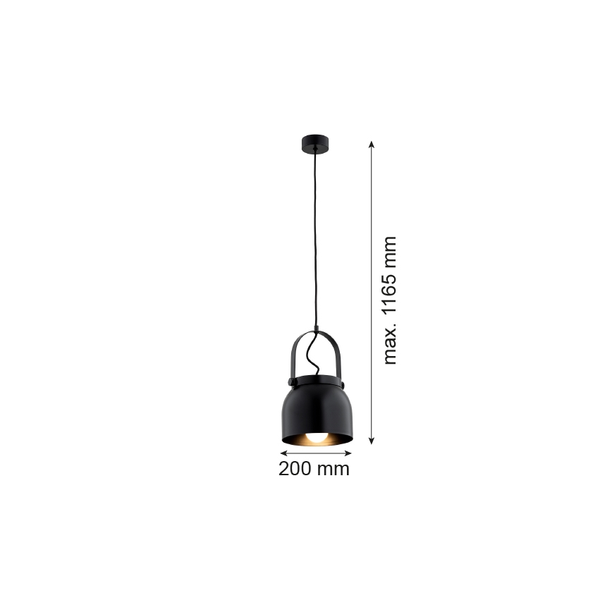 Argon 8281 - Hanglamp aan een koord LOGAN 1xE27/15W/230V diameter 20 cm zwart