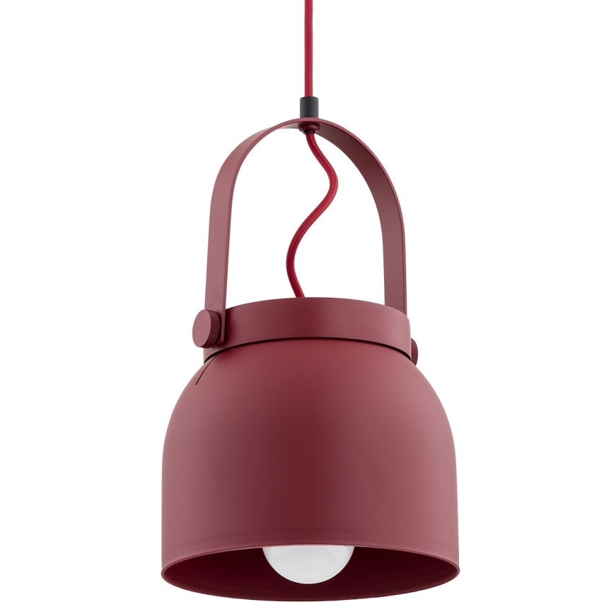Argon 8282 - Suspension filaire LOGAN 1xE27/15W/230V diam. 20 cm rouge
