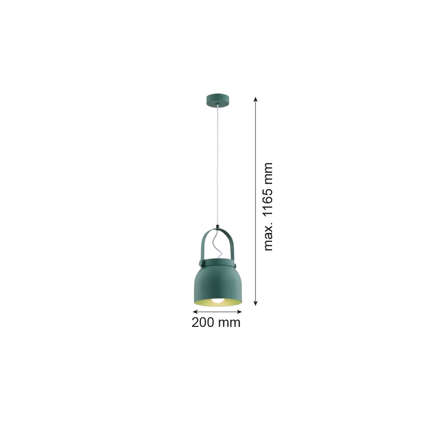 Argon 8283 - Suspension filaire LOGAN 1xE27/15W/230V diam. 20 cm vert