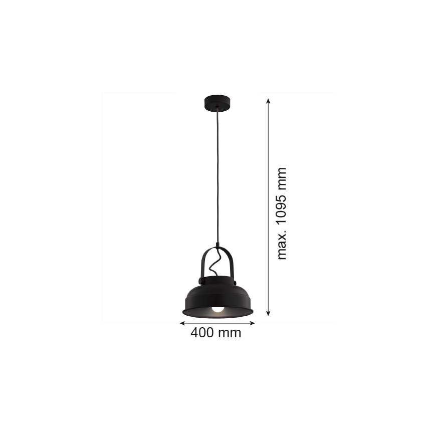 Argon 8285 - Suspension filaire DAKOTA 1xE27/15W/230V noir