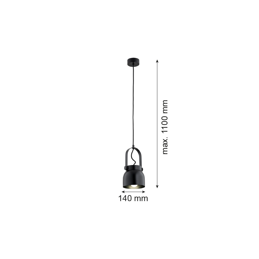 Argon 8291 - Hanglamp aan een koord LOGAN 1xE27/15W/230V diameter 14 cm zwart