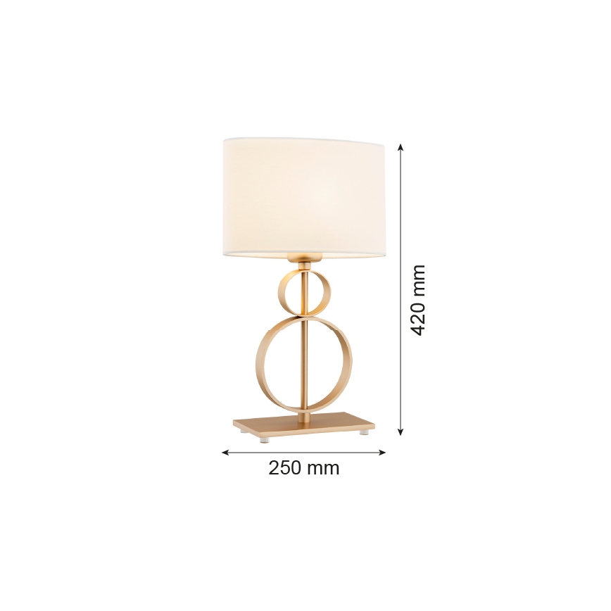 Argon 8310 - Bureaulamp PERSEO 1xE27/15W/230V 42 cm crème/goudkleurig