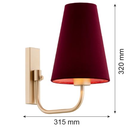 Argon 8313 - Wandlamp SAFIANO 1xE27/15W/230V bordeaux