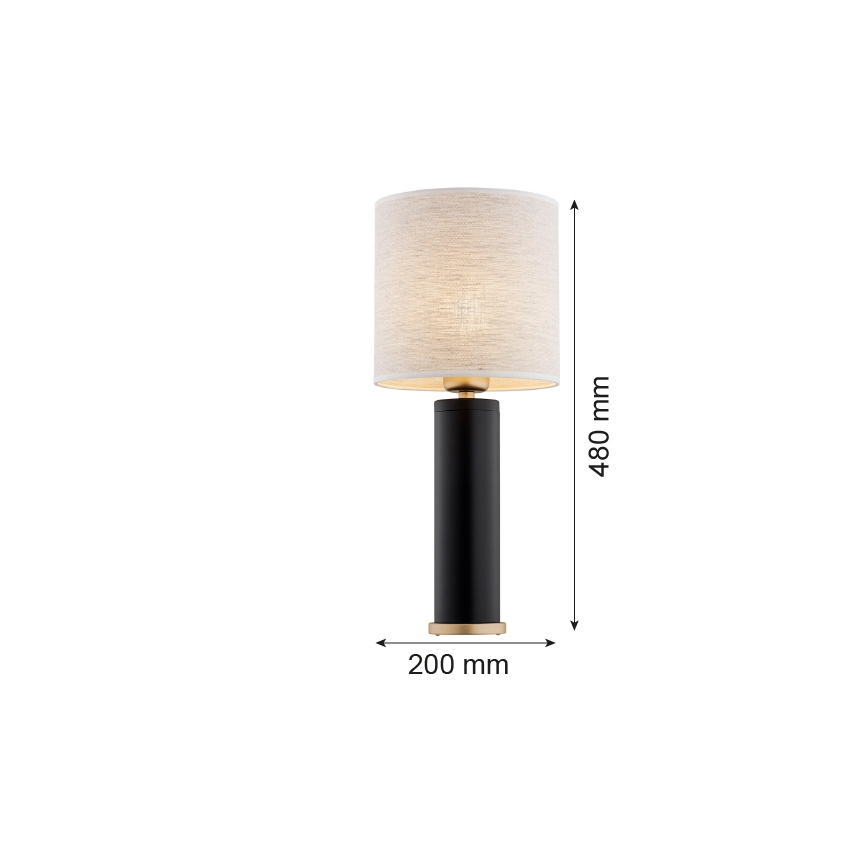 Argon 8316 - Tafellamp RIVA 1xE27/15W/230V 48 cm zwart