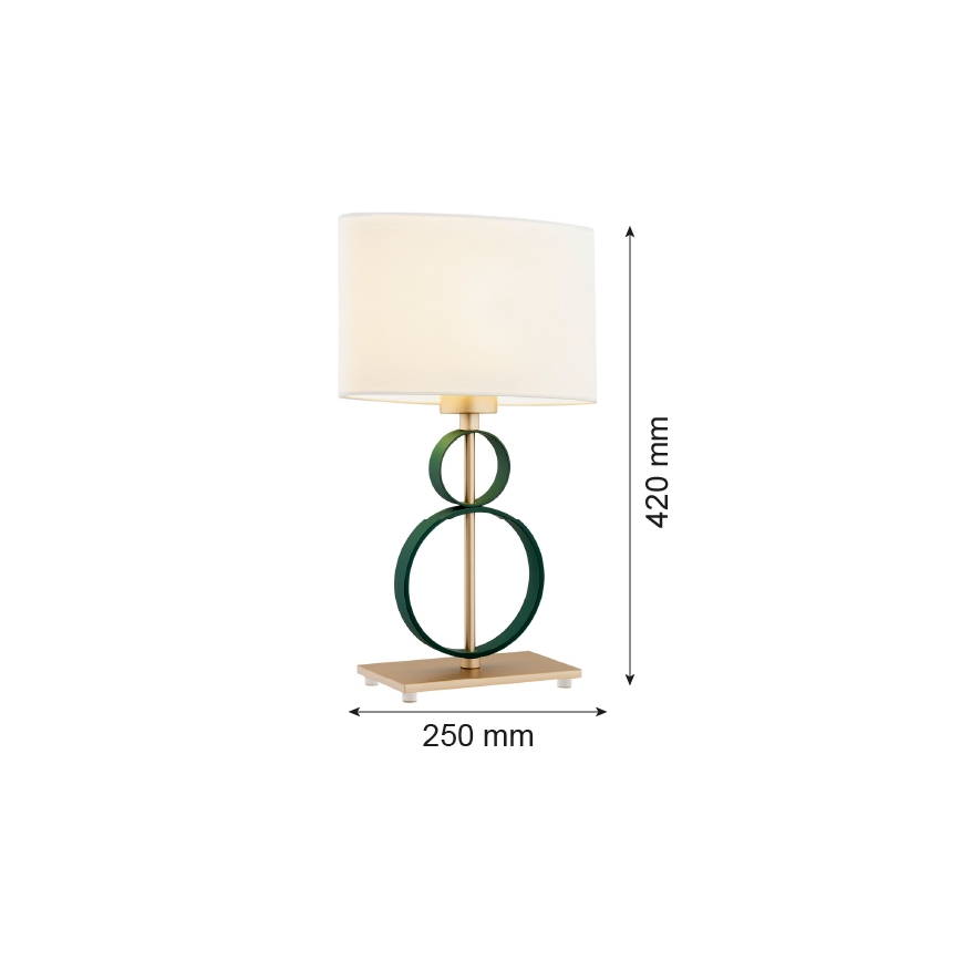 Argon 8317 - Tafellamp PERSEO 1xE27/15W/230V 42 cm crème/groen