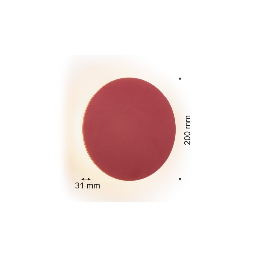Argon 8321 - Applique murale LED OREGON PLUS LED/4,5W/230V 3000K 20 cm rouge