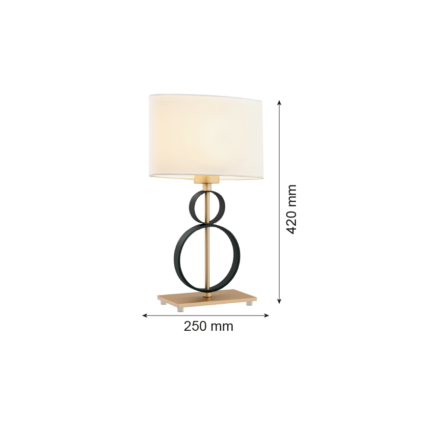 Argon 8373 - Lampe de table PERSEO 1xE27/15W/230V 42 cm crème/noir