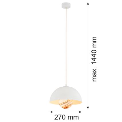 Argon 8443 - Suspension filaire PIAVA 1xE14/7W/230V albâtre blanc