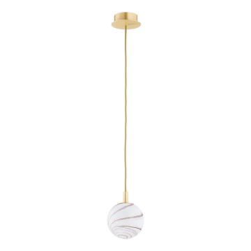 Argon 8450 - Hanglamp aan een koord ALMIROS 1xE14/7W/230V diameter 12 cm albast goud