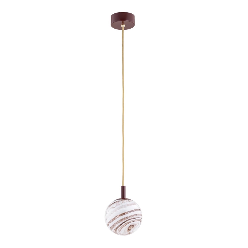 Argon 8452 - Hanglamp aan een koord ALMIROS 1xE14/7W/230V diameter 12 cm albast bruin/goud