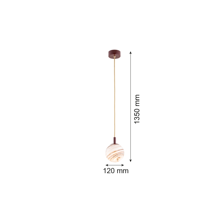 Argon 8452 - Hanglamp aan een koord ALMIROS 1xE14/7W/230V diameter 12 cm albast bruin/goud