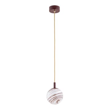 Argon 8452 - Suspension filaire ALMIROS 1xE14/7W/230V d. 12 cm albâtre marron/doré